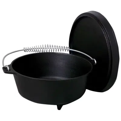 Quikfurn 2-gallon Seasoned Cast Iron Dutch Oven With Lid And Spiral Metal Handle