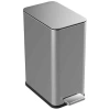Quikfurn 2.6 Gallon Slim Rectangular Stainless Steel Kitchen Bathroom Step Trash Can