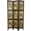 Quikfurn 3-panel Double Sided Floral Botany Plant Life Floral Leaves Room Divider