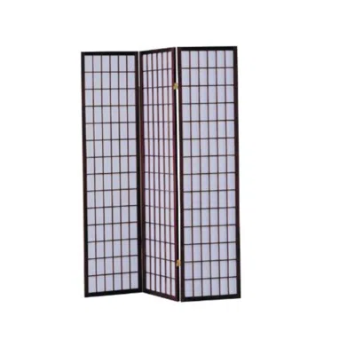 Quikfurn 3-panel Room Divider Asian Style Privacy Screen In Cherry Wood Finish