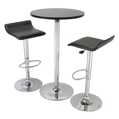 Quikfurn 3 Piece Modern Dining Set With Bistro Table And Two Stools