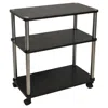 Quikfurn 3-shelf Mobile Home Office Caddy Printer Stand Cart In Black