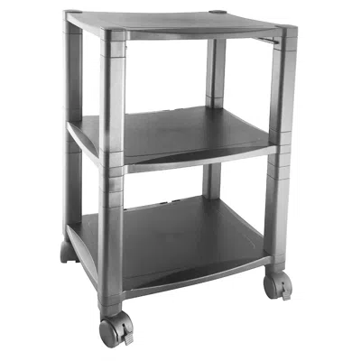 Quikfurn 3-shelf Mobile Printer Stand With Organizer Drawer In Black