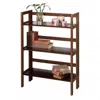 Quikfurn 3-shelf Stackable Folding Bookcase In Distressed Walnut Finish