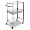 Quikfurn 3-tier Metal Kitchen Cart / Utility Cart With Adjustable Shelves And Casters