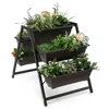 Quikfurn 3 Tier Patio Raised Garden Bed Planter Boxes Herbs Flowers Vegetables