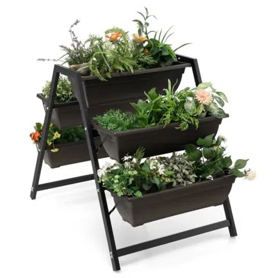 Quikfurn 3 Tier Patio Raised Garden Bed Planter Boxes Herbs Flowers Vegetables