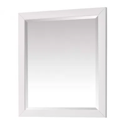 Quikfurn 32-in X 28-in Bathroom Wall Mirror With White Solid Wood Frame