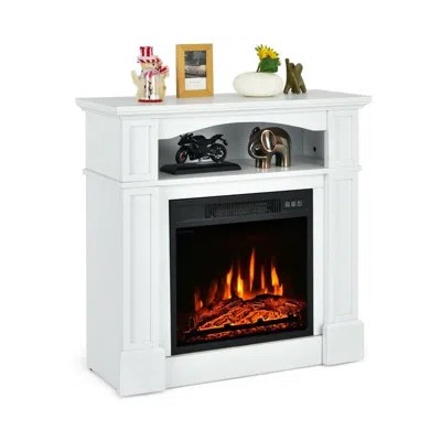 Quikfurn 32 Inch 1,400 Watt Electric Tv Stand Fireplace With Shelf White