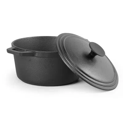 Quikfurn 3.4 Quart Pre-seasonded Cast Iron Dutch Oven With Handles And Lid