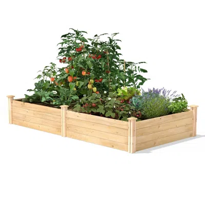 Quikfurn 4 Ft X 8 Ft Cedar Wood Raised Garden Bed - Made In Usa