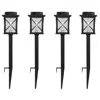 Quikfurn 4-pack - Black Solar Led Light Set - Outdoor Path Yard Lighting