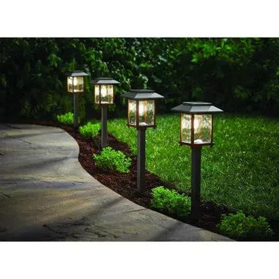 Quikfurn 4 Pack - Bronze Gold Solar Led Light Set - Outdoor Path Yard Lighting In Brown