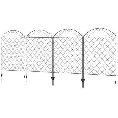 Quikfurn 4 Pack Steel Foldable Fence Arch Trellis Panel Animal Barrier