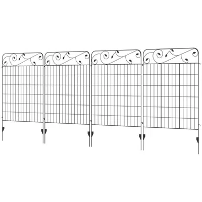 Quikfurn 4 Pack Steel Foldable Fence Trellis Panel Animal Barrier