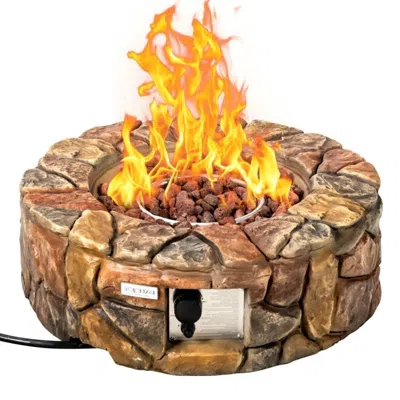 Quikfurn 40,000 Btu Outdoor Circle Stone Gas Propane Fire Pit