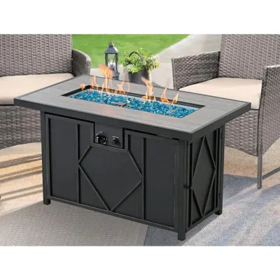 Quikfurn 42-inch Outdoor Propane Gas Fire Pit Patio Table With Blue Fire Glass