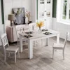 Quikfurn 47-inch Kitchen Dining Table Or Computer Desk In White Light Grey Wood Finish