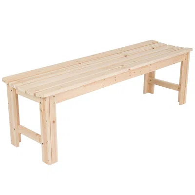 Quikfurn 5-ft Backless Garden Bench In Natural Yellow Cedar Wood