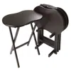 Quikfurn 5-piece Tv Table Set In Espresso Finish With Peanut Shape Top