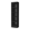 Quikfurn 5-shelf Narrow Bookcase Black Finish