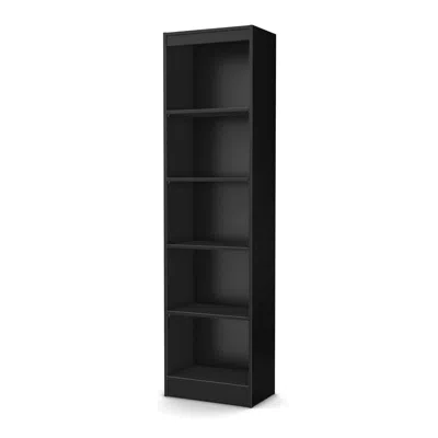 Quikfurn 5-shelf Narrow Bookcase Black Finish