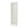 Quikfurn 5-shelf Narrow Bookcase Storage Shelves In White Wood Finish