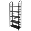 Quikfurn 5-tier Bookcase Storage Shelves Rack In Black Metal