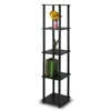 Quikfurn 5-tier Square Corner Display Shelf Bookcase In Espresso/black