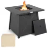 Quikfurn 50,000 Btu Black Steel Square Portable Lp Gas Propane Fire Pit Table