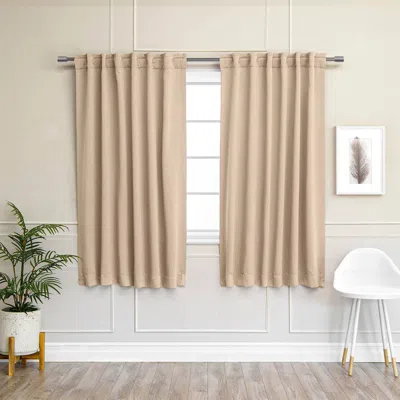 Quikfurn 52 X 54 Inch Solid Beige Cream Thermal Blackout Curtain Panels - Set Of 2 In Gray