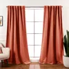 Quikfurn 52 X 84 Inch Solid Orange Apricot Thermal Blackout Curtain Panels - Set Of 2