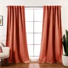 Quikfurn 52 X 96 Inch Solid Orange Apricot Thermal Blackout Curtain Panels - Set Of 2