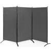 Quikfurn 6-ft Grey 3-panel Room Divider Screen With Steel Base And Heavy Duty Hinges