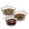 Quikfurn 6-piece Round Glass Casserole Cookware Bakeware Set With Lids