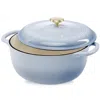 Quikfurn 6 Quart Large Baby Blue Enamel Cast-iron Dutch Oven Kitchen Cookware