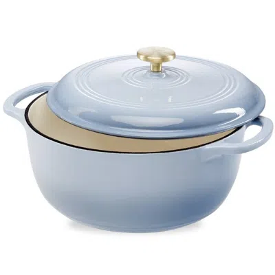 Quikfurn 6 Quart Large Baby Blue Enamel Cast-iron Dutch Oven Kitchen Cookware