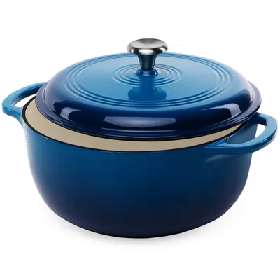 Quikfurn 6 Quart Large Blue Enamel Cast-iron Dutch Oven Kitchen Cookware
