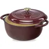Quikfurn 6 Quart Large Maroon Cabernet Red Enamel Cast-iron Dutch Oven Kitchen Cookware