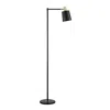 Quikfurn 60-inch Industrial Modern Black Metal Floor Lamp With Gold Accents