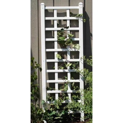 Quikfurn 6.25 Ft Wall Trellis In White Vinyl - Made In Usa