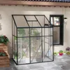 Quikfurn 6.3 Ft X 4.1 Ft Outdoor Polycarbonate Lean-to Greenhouse With Black Metal Frame