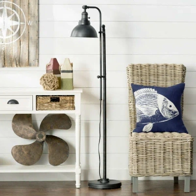 Quikfurn 65-inch Tall Floor Lamp Task Light In Distressed Metal Finish In Brown