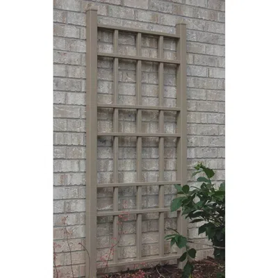 Quikfurn 66-inch Outdoor Weather-resistant Brown Vinyl Garden Trellis With Ground Anchors