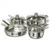 Quikfurn 7-piece Stainless Steel Cookware Set With Tempered Glass Lids