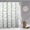 Quikfurn 72-inch 100-percent Cotton Fabric Shower Curtain With Teal Beige Black Birds