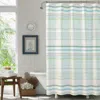 Quikfurn 72-inch Sea Breeze Blue Green White Cabana Stripe Cotton Shower Curtain