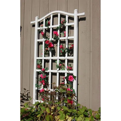 Quikfurn 75-inch Outdoor White Vinyl Garden Plant Trellis With Ground Anchors
