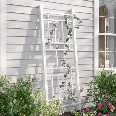 Quikfurn 75-inch White Vinyl Outdoor Garden Trellis - Made In Usa