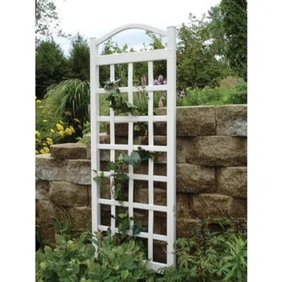 Quikfurn 76-inch High Garden Trellis In White Vinyl